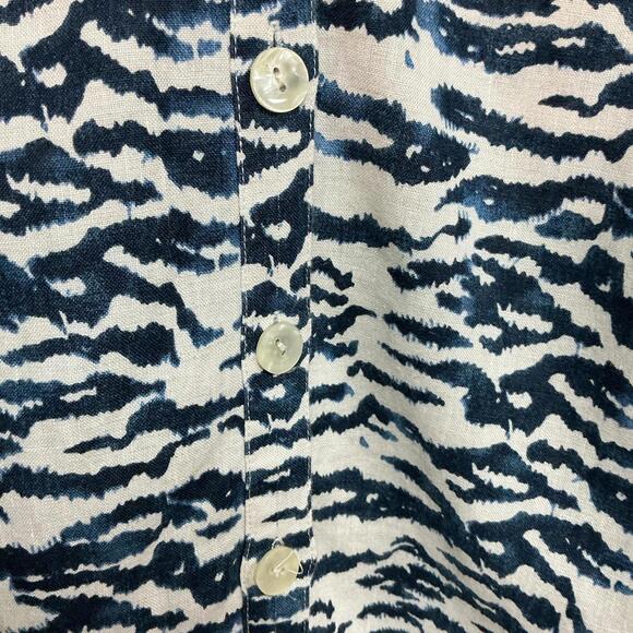 Jones New York Linen Sport Women's Button-Up Top, Medium Abstract Pattern - Picture 3 of 8